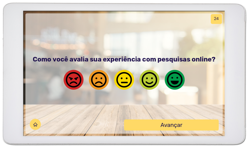Nível de Satisfação Carinhas Emojis