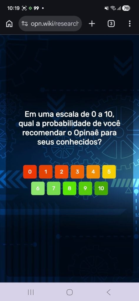 Pesquisa QR Code Opinaê NPS